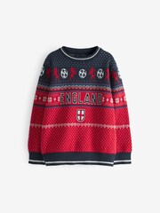 Navy England Football Christmas Jumper (3-16yrs) - Image 1 of 5