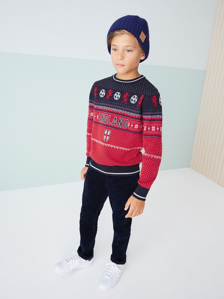 Navy England Football Christmas Jumper (3-16yrs) - Image 3 of 5