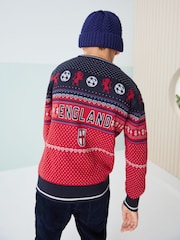 Navy England Football Christmas Jumper (3-16yrs) - Image 4 of 5