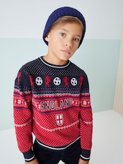 Navy England Football Christmas Jumper (3-16yrs) - Image 5 of 5
