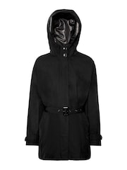 Geox Womens Delray Black Long Parka Jacket - Image 1 of 5