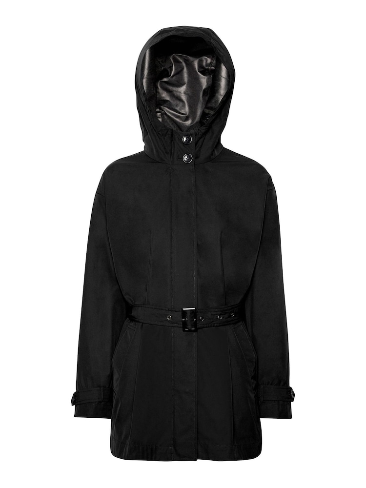 Geox Womens Delray Black Long Parka Jacket - Image 1 of 5