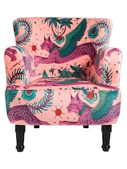Emma Shipley Coral Pink Dalston Lynx Velvet Chair - Image 2 of 4