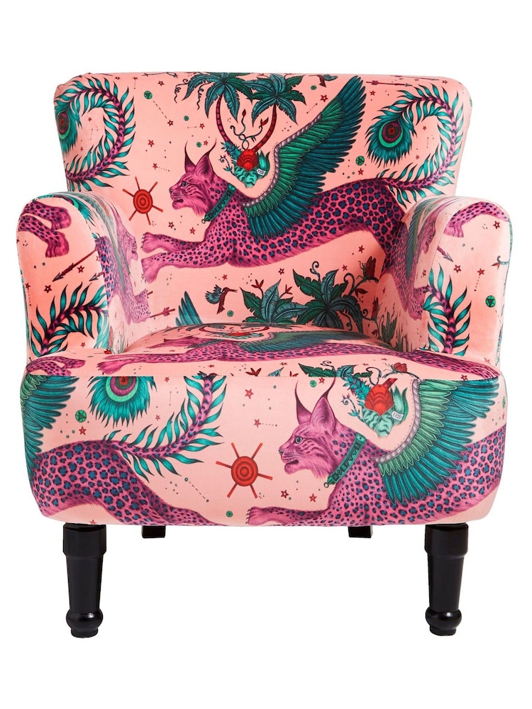 Emma Shipley Coral Pink Dalston Lynx Velvet Chair - Image 2 of 4