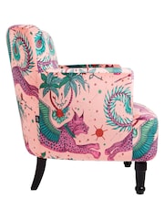Emma Shipley Coral Pink Dalston Lynx Velvet Chair - Image 3 of 4