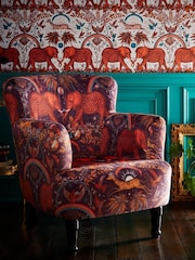 Emma Shipley Wine Red Dalston Zambezi Velvet Chair - Image 1 of 4