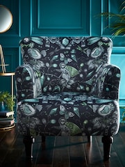 Emma Shipley Navy Blue Dalston Extinct Velvet Chair - Image 1 of 4