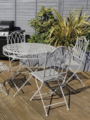 Charles Bentley Grey 5 Piece Garden Wrought Iron Bistro Set - Image 1 of 5