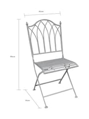 Charles Bentley Grey 5 Piece Garden Wrought Iron Bistro Set - Image 4 of 5
