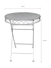 Charles Bentley Grey 5 Piece Garden Wrought Iron Bistro Set - Image 5 of 5