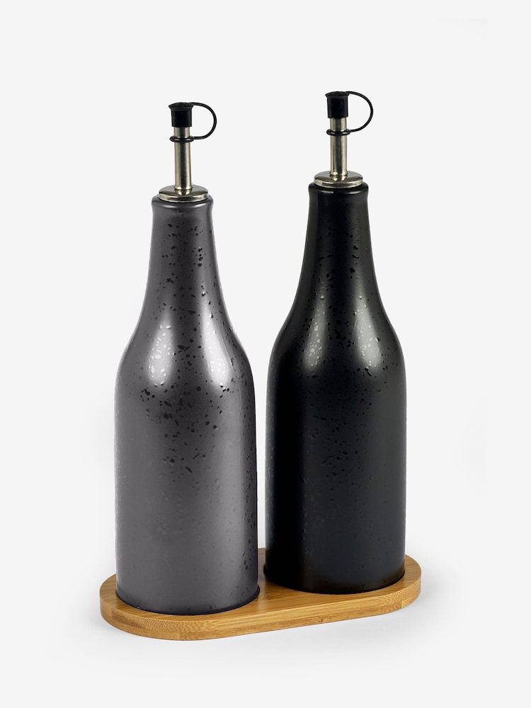 Black/Grey Set of 2 Oil Bottles Set of 2 Bronx Oil Bottles - Image 4 of 4