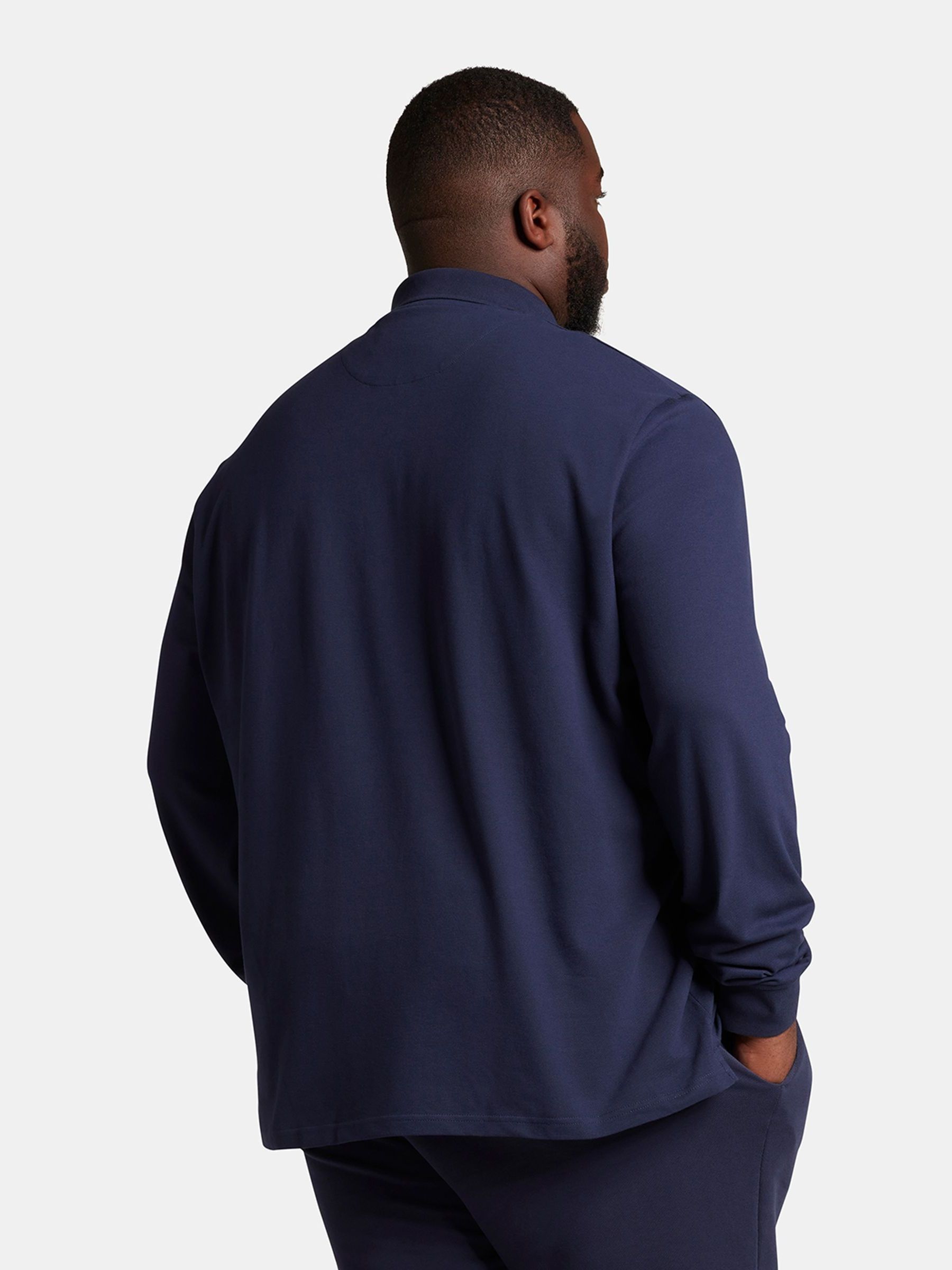 lyle and scott long sleeve polo blue