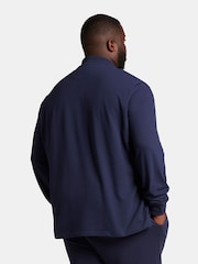 Lyle & Scott Navy Blue Plus Size Long Sleeve Polo Shirt - Image 2 of 5
