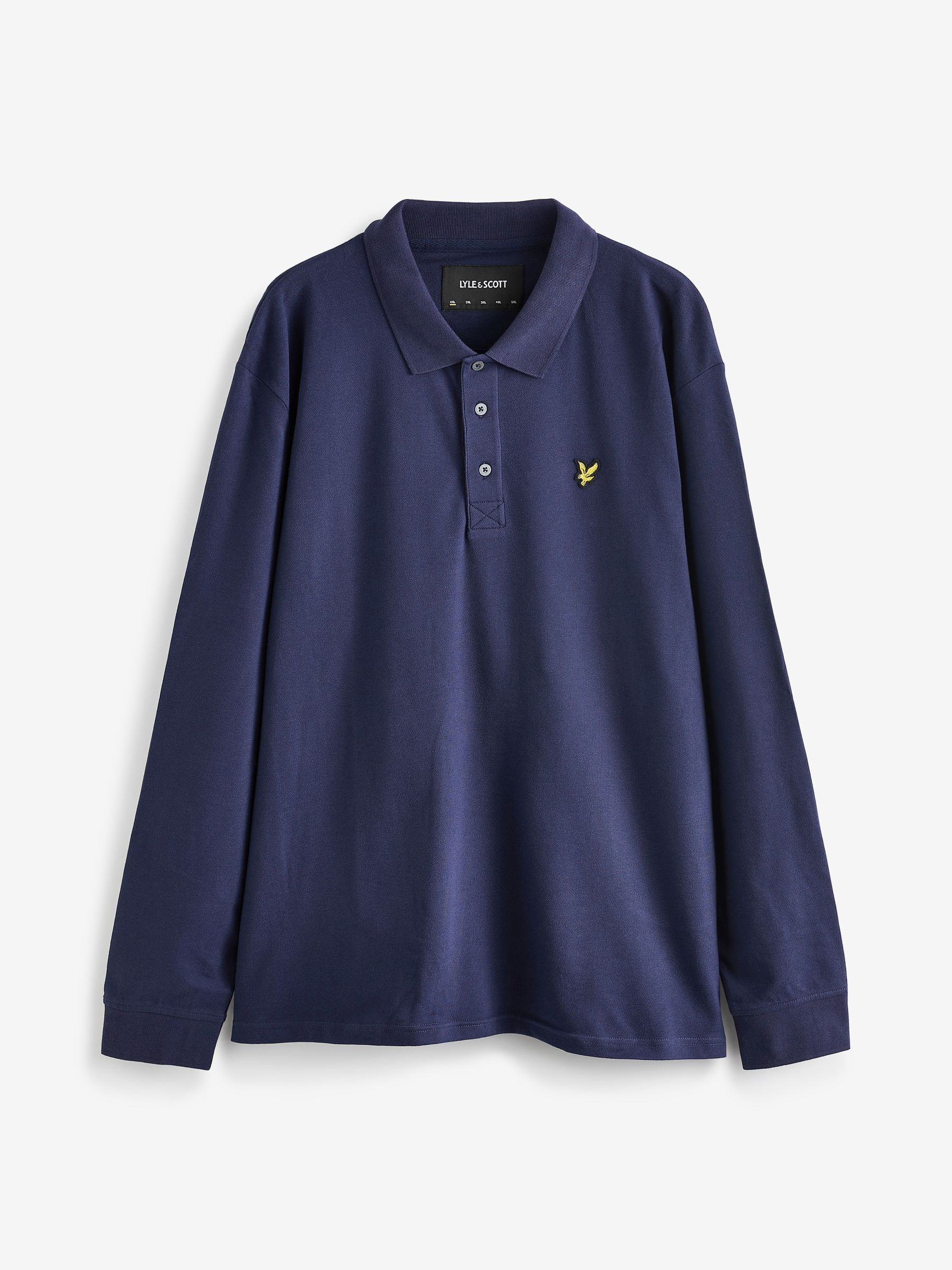 Buy Lyle Scott Navy Blue Plus Size Long Sleeve Polo Shirt from Next Luxembourg