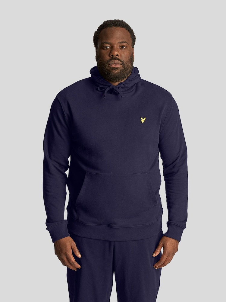 Lyle & Scott Navy 100% Cotton Plus Size Overhead Hoodie - Image 1 of 5 Lyle & Scott Navy 100% Cotton Plus Size Overhead Hoodie - Image 1 of 5