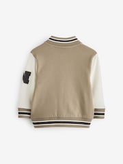 Tan Brown Letterman 100% Cotton Jacket (3mths-7yrs) - Image 7 of 10