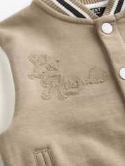 Tan Brown Letterman 100% Cotton Jacket (3mths-7yrs) - Image 9 of 10