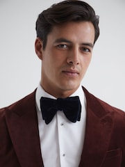 Reiss Dark Rose Apsara Slim Fit Single Breasted Velvet Blazer - Image 6 of 7