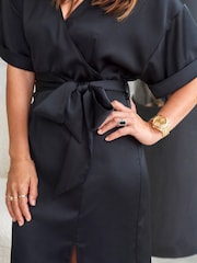 Myleene Klass Kimono Sleeve Satin Wrap Dress - Image 10 of 10