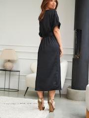 Myleene Klass Kimono Sleeve Satin Wrap Dress - Image 2 of 10