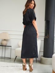 Myleene Klass Kimono Sleeve Satin Wrap Dress - Image 4 of 10