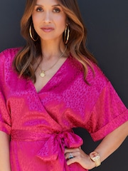 Myleene Klass Kimono Sleeve Satin Wrap Dress - Image 7 of 10