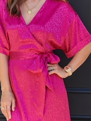 Myleene Klass Kimono Sleeve Satin Wrap Dress - Image 8 of 10