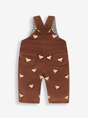 JoJo Maman Bébé Brown Duck Embroidered Cord Dungarees - Image 2 of 3
