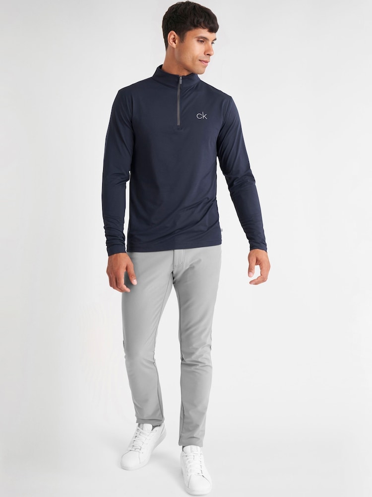Calvin Klein Golf Blue Newport Quarter Zip Sweatshirt - Image 2 of 8 Calvin Klein Golf Blue Newport Quarter Zip Sweatshirt - Image 2 of 8
