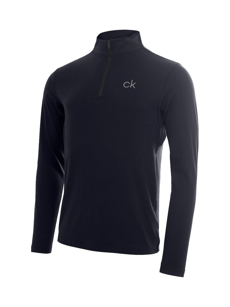Calvin Klein Golf Blue Newport Quarter Zip Sweatshirt - Image 5 of 8