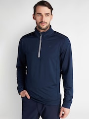 Calvin Klein Golf Blue Orbit Quarter Zip Jumper - Image 1 of 8