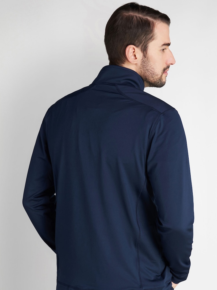 Calvin Klein Golf Blue Orbit Quarter Zip Jumper - Image 2 of 8