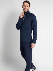 Calvin Klein Golf Blue Orbit Quarter Zip Jumper - Image 3 of 8