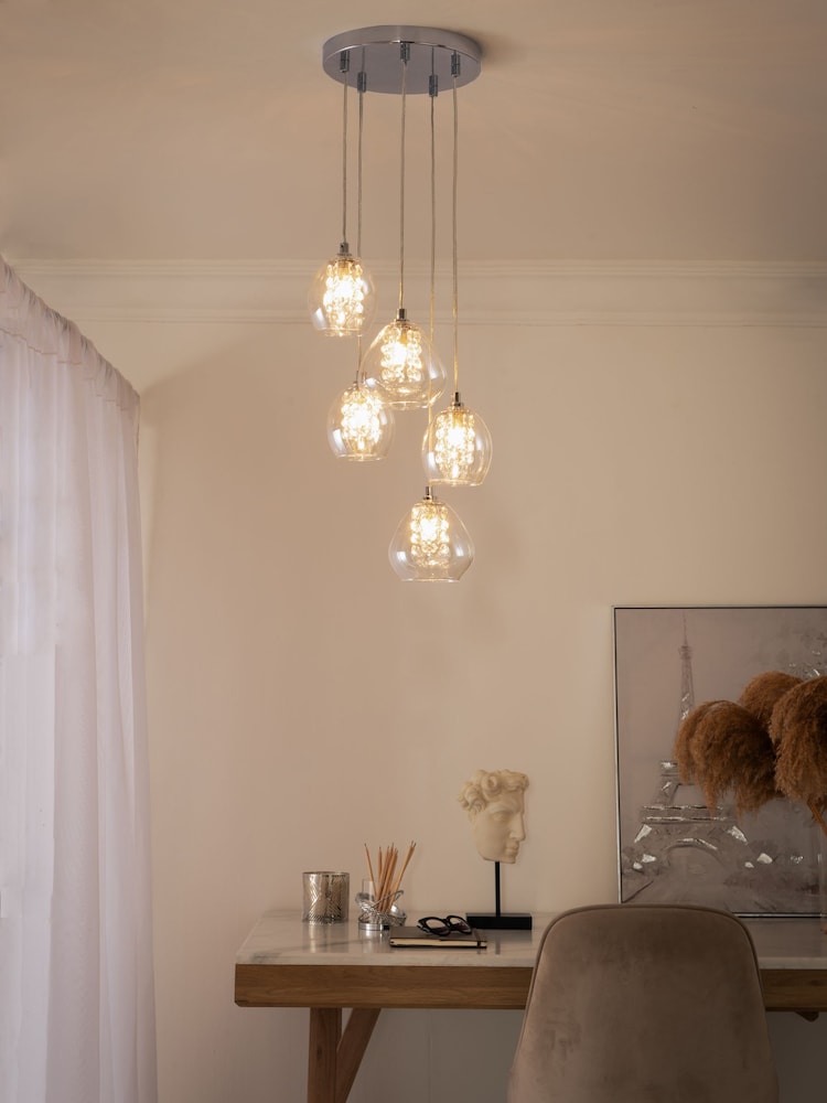 Clear Bella 5 Light Cluster Ceiling Light - Image 1 of 7