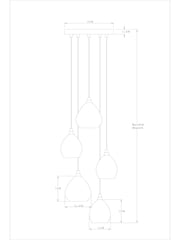Clear Bella 5 Light Cluster Ceiling Light - Image 7 of 7