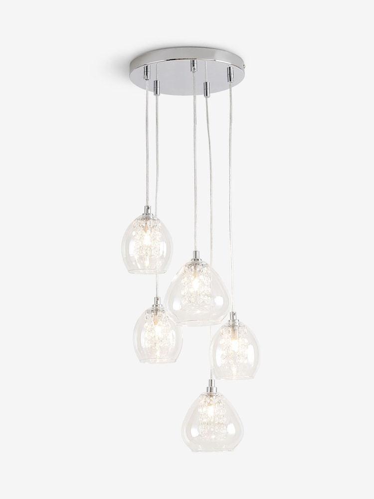Clear Bella 5 Light Cluster Ceiling Light - Image 8 of 8 Clear Bella 5 Light Cluster Ceiling Light - Image 8 of 8