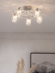 Clear Bella 5 Light Flush Fitting Ceiling Light - Image 1 of 6