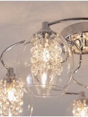Clear Bella 5 Light Flush Fitting Ceiling Light - Image 3 of 6
