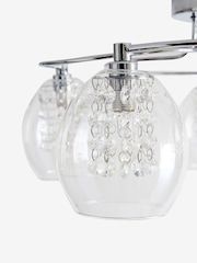 Clear Bella 5 Light Flush Fitting Ceiling Light - Image 4 of 6