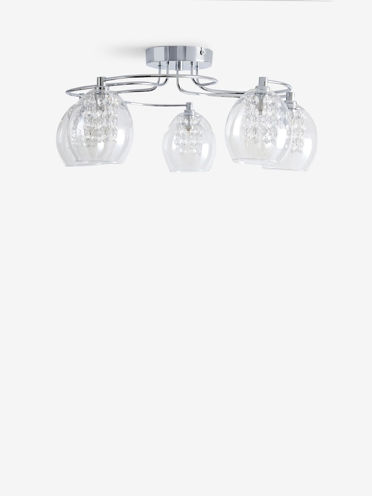 Clear Bella 5 Light Flush Fitting Ceiling Light - Image 6 of 6
