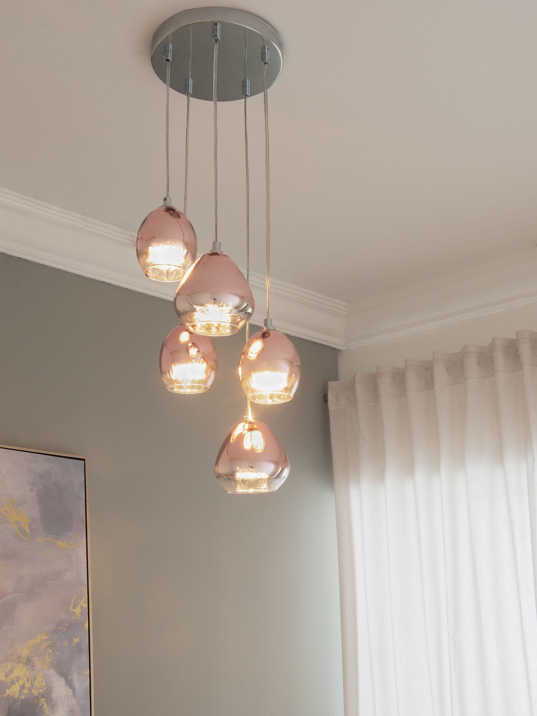 Rose gold ceiling light next top