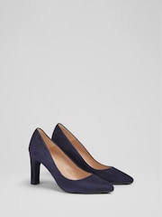 LK Bennett Blue Tess Suede Courts - Image 2 of 3