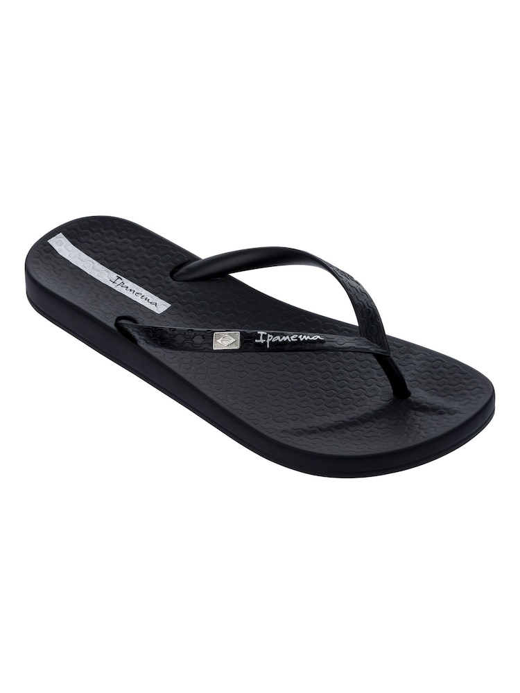 Ipanema Black Metallic Brazil Flag Flip Flops - Image 1 of 1 Ipanema Black Metallic Brazil Flag Flip Flops - Image 1 of 1