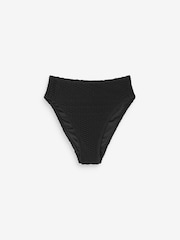 Black Crochet High Waist High Leg Bikini Bottoms - Image 6 of 6