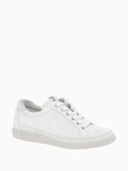Gabor Womens White Amulet Argento Leather Trainers - Image 2 of 5