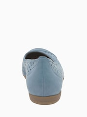 Gabor Womens Blue Ruffle Jeans Nubuck Ballerina Shoes - Image 4 of 5