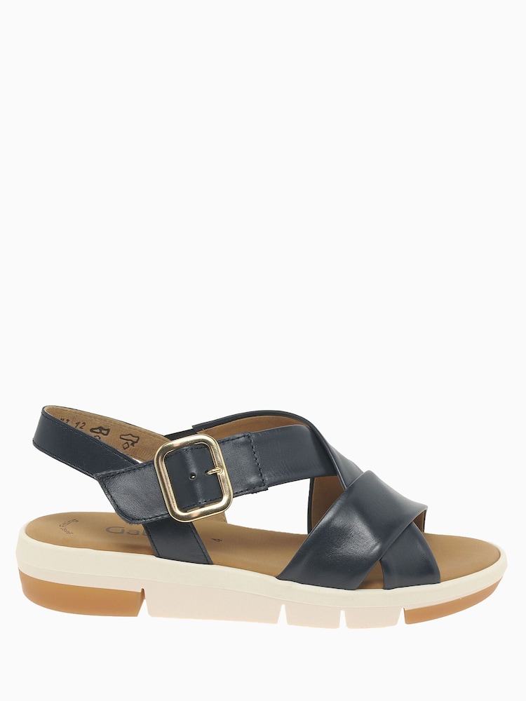Gabor Sunshine Black Night Leather Sandals - Image 1 of 5