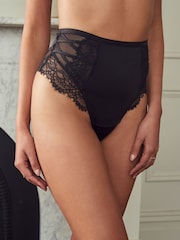 Lipsy Black Thong Tummy Control Shaping Knickers - Image 1 of 5