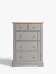 Grey Hampton Painted Oak Collection 5 Drawer Tall Chest Of Drawers - Image 2 of 7