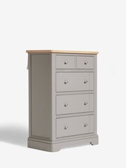 Grey Hampton Painted Oak Collection 5 Drawer Tall Chest Of Drawers - Image 3 of 7